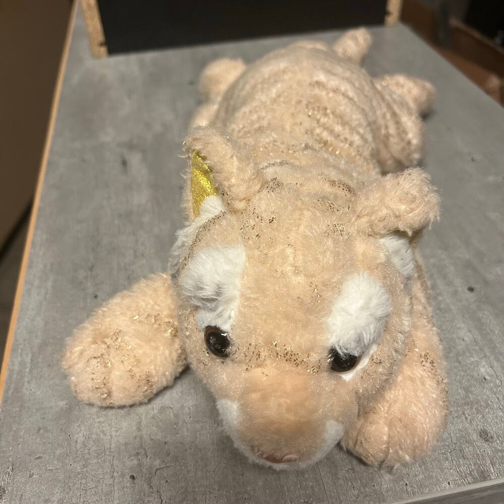 FAO Schwarz Gold Edition Lying Tiger Plush Stuffed Animal 15” Soft Toy